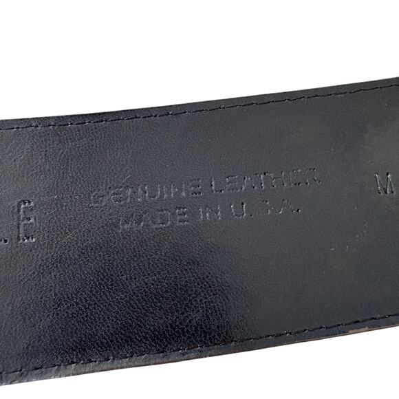 Vintage Croc Embossed Genuine Leather Belt Brown Wide Mob Wife Western Retro Y2K - Picture 4 of 8